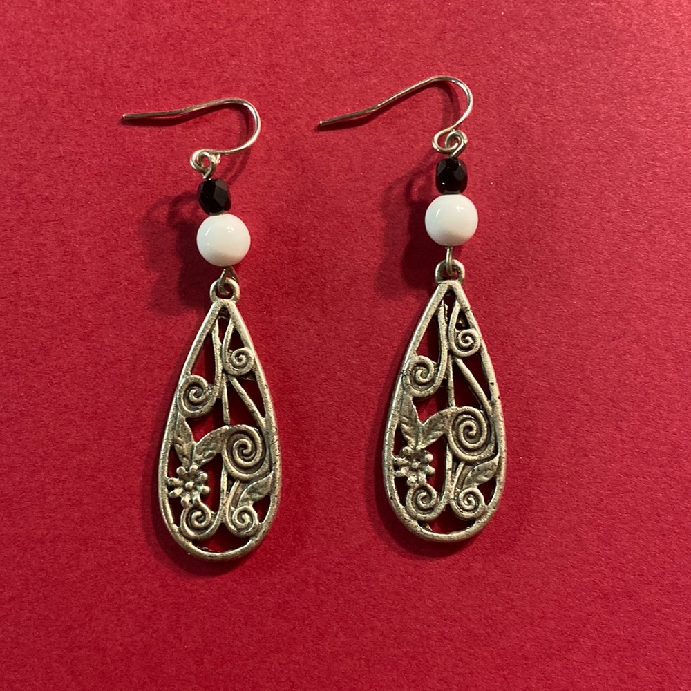 Silver dangle earrings